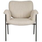2 x Karwei Fauteuil beige, metalen zwart frame, Huis en Inrichting, Fauteuils, Ophalen, Nieuw, Metaal, 75 tot 100 cm