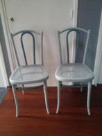 2 thonet stoelen webbing zitting, Riet of Rotan, Blauw, Twee, Gebruikt