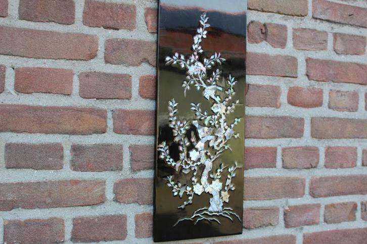 Chinees  gelakt paneel met parelmoer , chinoiserie parelmoer, Huis en Inrichting, Woonaccessoires | Wanddecoraties, Ophalen of Verzenden