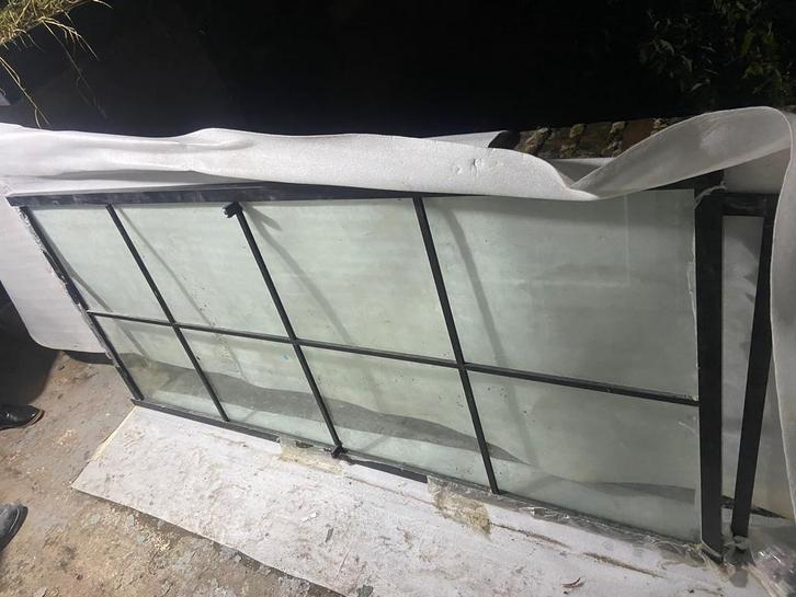 2 glaswanden moet snel weg, Doe-het-zelf en Verbouw, Glas en Ramen, Zo goed als nieuw, Glasplaat, 160 cm of meer, Ophalen