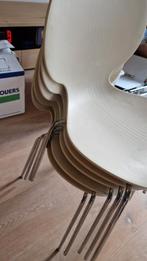 Set van 5 vintage stoelen, Huis en Inrichting, Stoelen, Ophalen, Gebruikt, Wit, Vintage