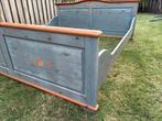 Klassiek grenen, blauw bed ombouw, Antiek en Kunst, Antiek | Meubels | Bedden, Ophalen
