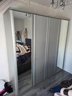 Kledingkast zilver/grijs 2x spiegel izgst, Huis en Inrichting, Kasten | Kledingkasten, Gebruikt, 200 cm of meer, 150 tot 200 cm