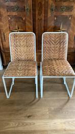 Riviera Maison eetkamerstoelen Rattan/Rotan  - voor 2 stuks!, Huis en Inrichting, Stoelen, Ophalen, Twee, Wit, Zo goed als nieuw