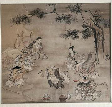 Klassiek Japanse tekening 7 sages bamboo grove Japan kunst beschikbaar voor biedingen