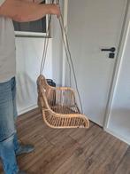 Rieten Hangstoel met Staalkabels, Huis en Inrichting, Ophalen, Gebruikt, Bruin, Bohemian