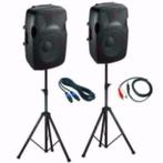 Actieve 15 inch Speakers Incl Statieven en kabels 1200 Watt, Nieuw, Overige merken, Ophalen of Verzenden, 120 watt of meer