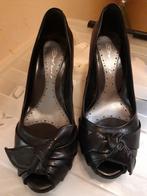 zwart leren pumps open teen, maat 37, Ophalen of Verzenden, Zo goed als nieuw, Zwart
