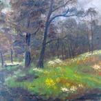 Olieverf schilderij Jan Bakker (1903-1997)., Ophalen of Verzenden, Minder dan 50 cm, Schilderij, Minder dan 50 cm