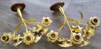 Om 1900 - 1925 Franse Wand Muur Kandelaar Set Bloem Bloemen