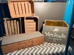 Oude Houten Kisten - Vintage Decoratie, Huis en Inrichting, Ophalen, Gebruikt, Grenenhout, Minder dan 50 cm
