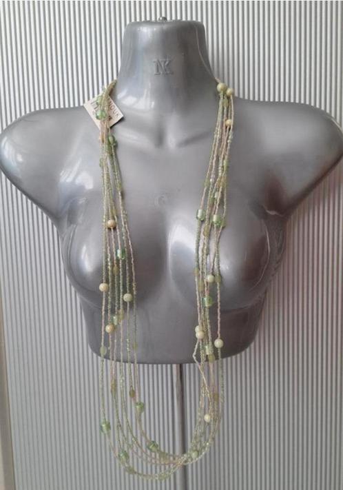 Manouk - meerstrengen ketting- NIEUW, Sieraden, Tassen en Uiterlijk, Kettingen, Nieuw, Overige materialen, Groen, Verzenden