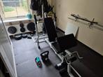 Gorilla sports complete halterbank +halterset zgan, Ophalen, Zo goed als nieuw, Buik, Fitnessbank