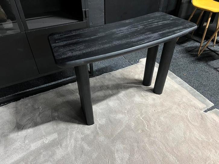 Sidetable zwart mangohout 113cm, Huis en Inrichting, Tafels | Sidetables, Zo goed als nieuw, 25 tot 50 cm, 100 tot 150 cm, Rechthoekig