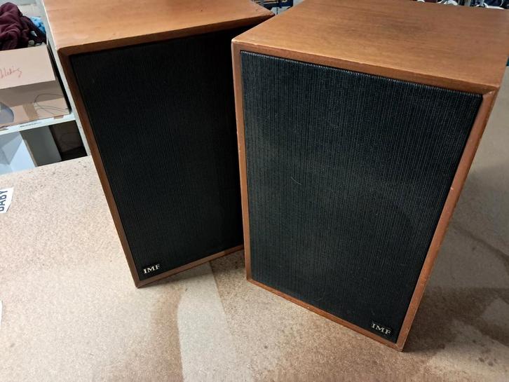IMF Super Compact vintage luidspreker set, Audio, Tv en Foto, Luidsprekers, Gebruikt, Front, Rear of Stereo speakers, Minder dan 60 watt