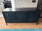 Zwart dressoir/tv kast met webbing deurtjes - 150cm, Ophalen, Overige materialen, Gebruikt, 150 tot 200 cm