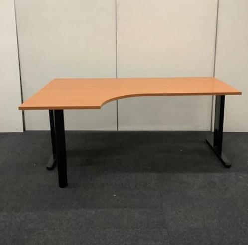Hoekbureau - verstelbaar - kersen blad 180x120/60x80cm, Huis en Inrichting, Bureaus, Gebruikt, In hoogte verstelbaar, Ophalen of Verzenden