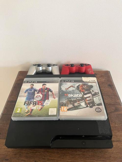 PlayStation 3 Slim 320 GB - 2 Controllers + FIFA 15, Spelcomputers en Games, Spelcomputers | Sony PlayStation 3, Gebruikt, Slim
