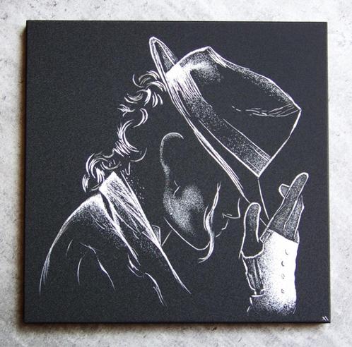 Afbeelding van Michael Jackson gegraveerd op stalen plaat, Antiek en Kunst, Kunst | Schilderijen | Modern, Verzenden