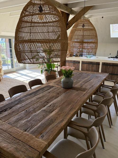 Barnwood eiken tafels & onderstellen!  Ruime voorraad!, Huis en Inrichting, Tafels | Eettafels, Nieuw, 200 cm of meer, Vijf personen of meer