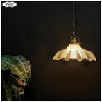 Oude Holophane glazen hanglamp Lamp, Vintage, Ophalen of Verzenden, Zo goed als nieuw, Glas