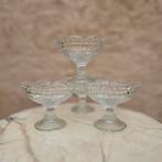 Vintage, glazen ijscoupes | Set van 4, Ophalen of Verzenden, Kom(men), Overige stijlen, Glas