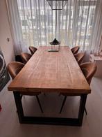 Eettafel met 6 Stoelen - Bruin, Huis en Inrichting, Stoelen, Ophalen, Bruin, Zo goed als nieuw, Stof