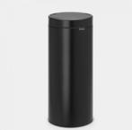 Stijlvolle zwarte afvalemmer Brabantia prullenbak 30 liter, Met pedaal, Nieuw, Ophalen of Verzenden, 30 tot 40 liter