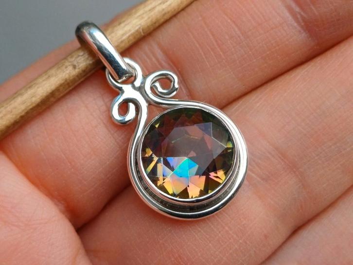 Vanoli 925 zilveren kettinghanger met mystic topaas, Sieraden, Tassen en Uiterlijk, Kettinghangers, Nieuw, Zilver, Overige kleuren