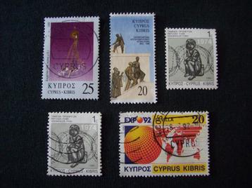 5 postzegels - Cyprus - 3x gestempeld 2x postfris    beschikbaar voor biedingen