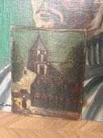 Naïef Kerk Schilderij, 1919, Antiek en Kunst, Kunst | Schilderijen | Klassiek, Ophalen of Verzenden