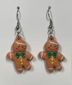 Gingerbread Man Oorbellen - Feestelijk & Uniek!, Overige materialen, Hangers, Bruin, Nieuw