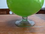 Vintage grote opaline coupe, groen, 32 cm., Ophalen of Verzenden