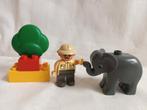 Duplo vintage set 2616 Oppasser met olifant mini Safari, Ophalen of Verzenden, Gebruikt, Duplo