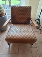 lederen fauteuils bruin, Huis en Inrichting, Fauteuils, Gebruikt, Ophalen of Verzenden, 50 tot 75 cm, Leer