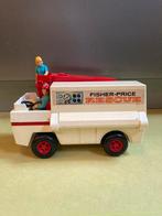 Vintage brandweer auto met 2 poppetjes. Fisher price, Ophalen of Verzenden, Zo goed als nieuw