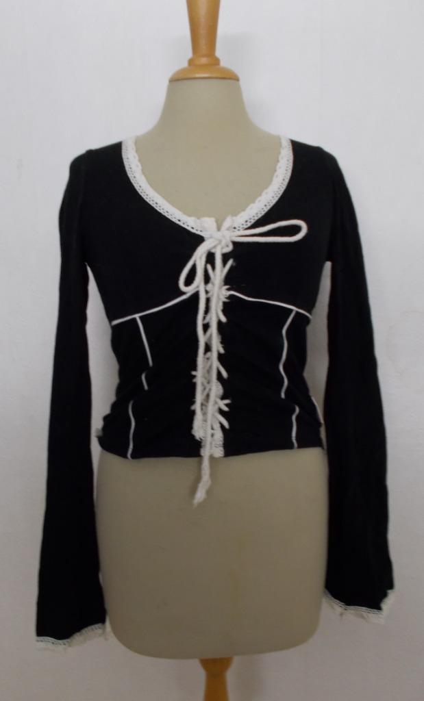 Aparte zwarte top van Zsa Zsa Lawinsky! S/M, Kleding | Dames, Tops, Zo goed als nieuw, Maat 38/40 (M), Zwart, Lange mouw, Verzenden