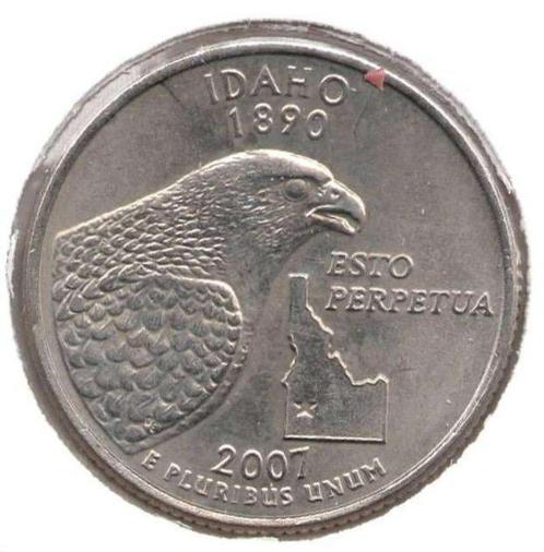 USA quarter 2007-D Idaho, Postzegels en Munten, Munten | Amerika, Losse munt, Noord-Amerika, Ophalen of Verzenden
