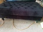 Zwart velours bankje 72 x 1.20 cm hoog 45 cm, Ophalen, Gebruikt, Minder dan 75 cm, Tweepersoons