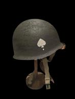 US ww2 Army M1C Paratrooper helmen - gerestaureerd, Verzamelen, Ophalen of Verzenden, Amerika