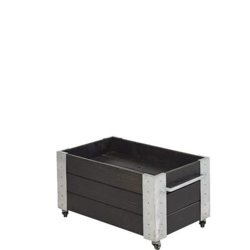 Plantenbak hout met stalen hoeken - op=op, Tuin en Terras, Bloembakken en Plantenbakken, Nieuw, Hout, Balkon, Tuin, 30 tot 60 cm