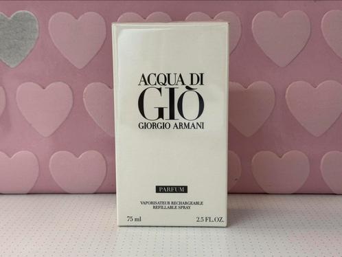 Giorgio Armani acqua di gio parfum rechargeable 75ml, Sieraden, Tassen en Uiterlijk, Uiterlijk | Parfum, Nieuw, Ophalen of Verzenden