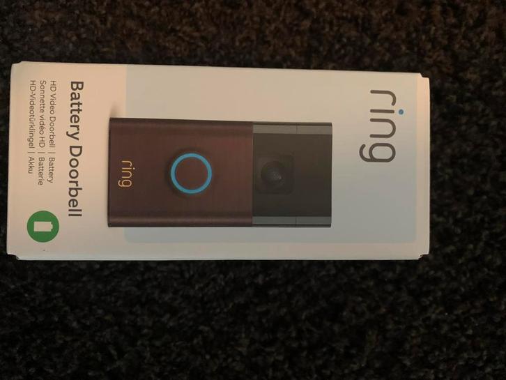 Nieuwe Ring Battery Doorbell - Bruin - In Doos!, Huis en Inrichting, Deurbellen, Nieuw, Draadloos, Compatibel met smartphone, Ophalen of Verzenden
