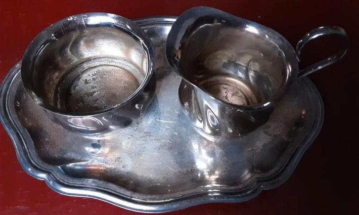 Vintage Messing Suiker & Roomstel, Antiek en Kunst, Antiek | Goud en Zilver, Ophalen of Verzenden