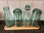 Diverse oude groene glazen Weckpotten uit Frankrijk, Ophalen of Verzenden