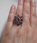 Prachtige zilveren antieke ring met stenen maat 17.5 nr.414, Sieraden, Tassen en Uiterlijk, Antieke sieraden, Verzenden, Zilver