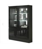 Vitrinekast Hoogglans wit zwart marmer 2 deurs Sale., Huis en Inrichting, Kasten | Buffetkasten, Ophalen of Verzenden, Nieuw, 25 tot 50 cm