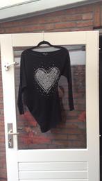 Coolcat zwarte hart steentjes stretch top maat XS, Ophalen of Verzenden, Zo goed als nieuw, Maat 34 (XS) of kleiner, Zwart