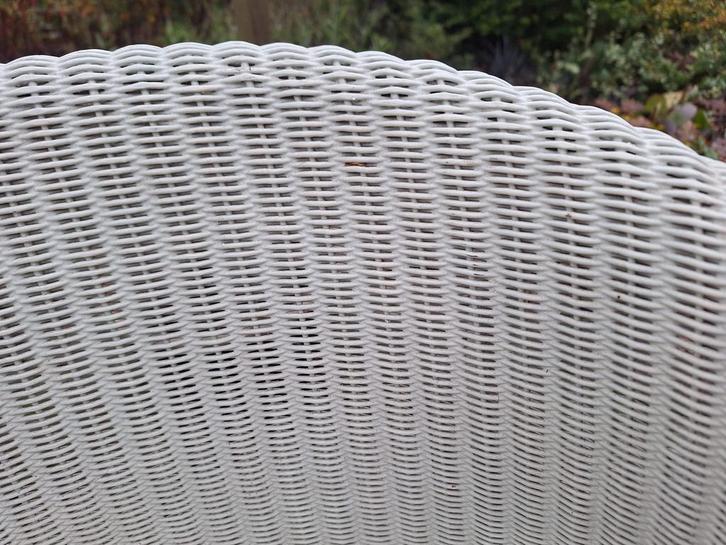 Set 2 Lloyd loom stoelen, Huis en Inrichting, Stoelen, Gebruikt, Eén, Riet of Rotan, Wit, Ophalen of Verzenden