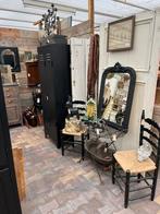 Zwart rieten eetkamer stoel vintage,brocant,landelijk, Ophalen, X, X, X
